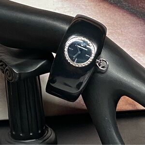 Emporio Armani Ladies Casual Analog Watch Black Flexible Strap - AR0739 Gift